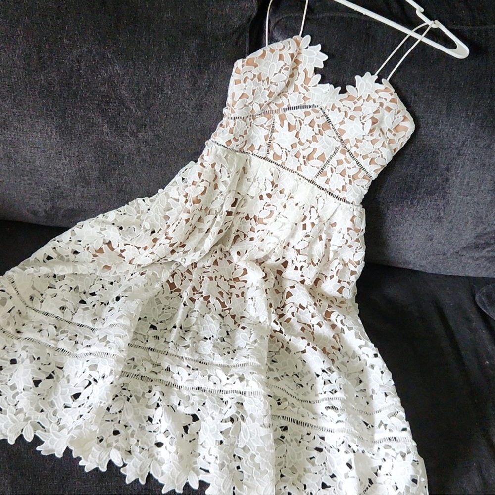 Self Portrait Azaelea Lace Floral Midi Dress